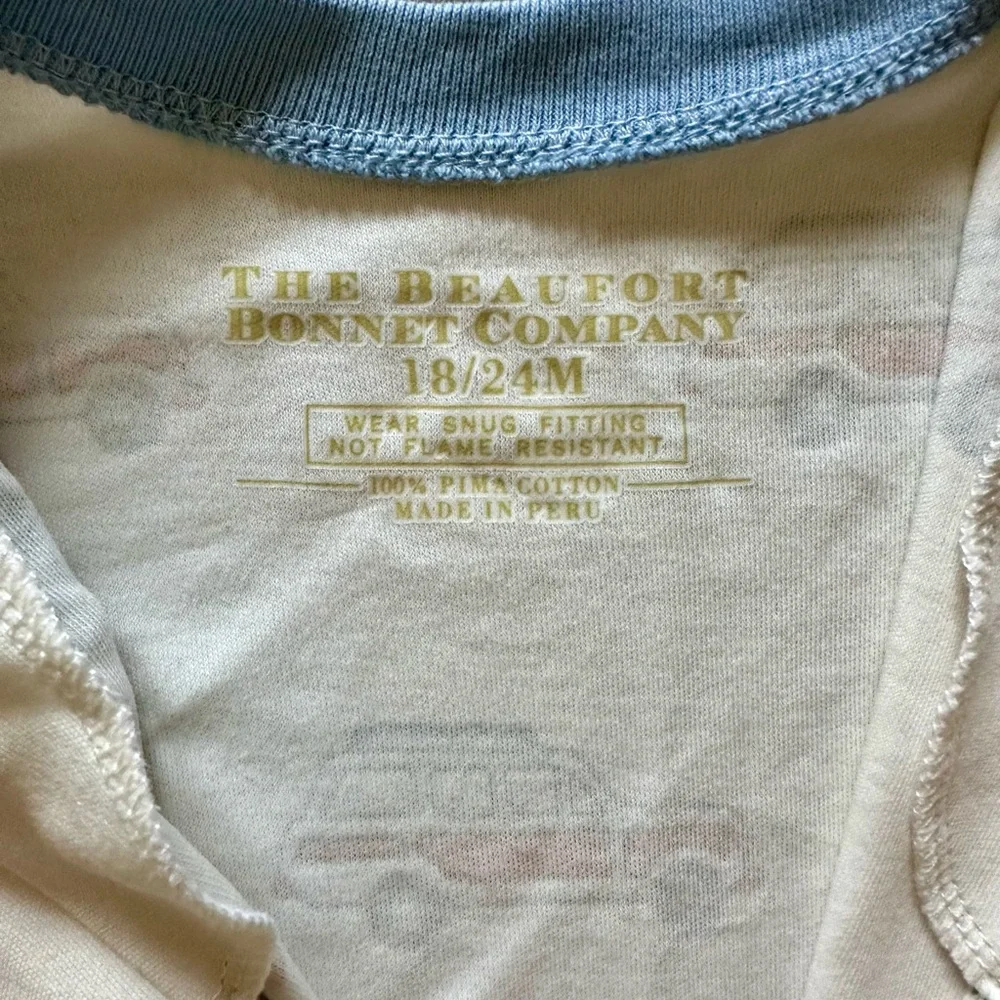 The Beaufort Bonnet Company Cream Car Baby Toddler Pajamas - Picture 3 of 5